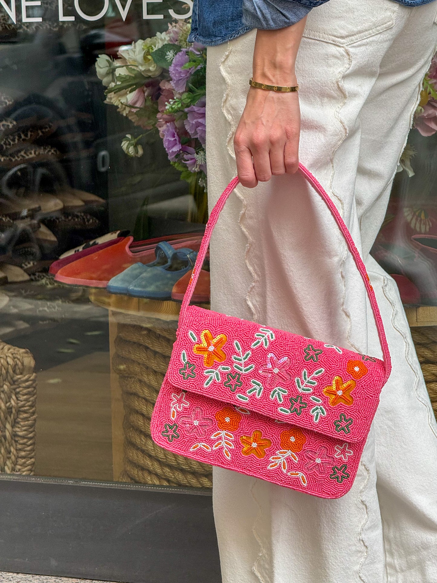 "Spring" Baguette Beaded Bag