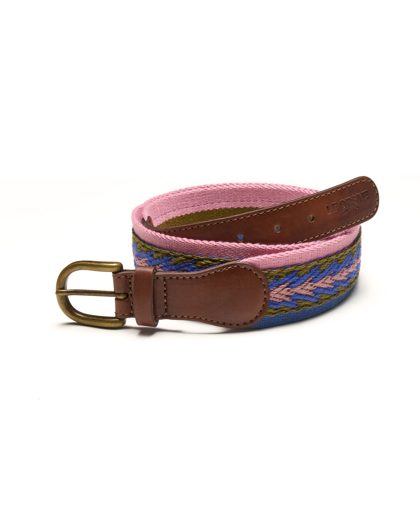 Vegan belt, embroidered, made in Italy