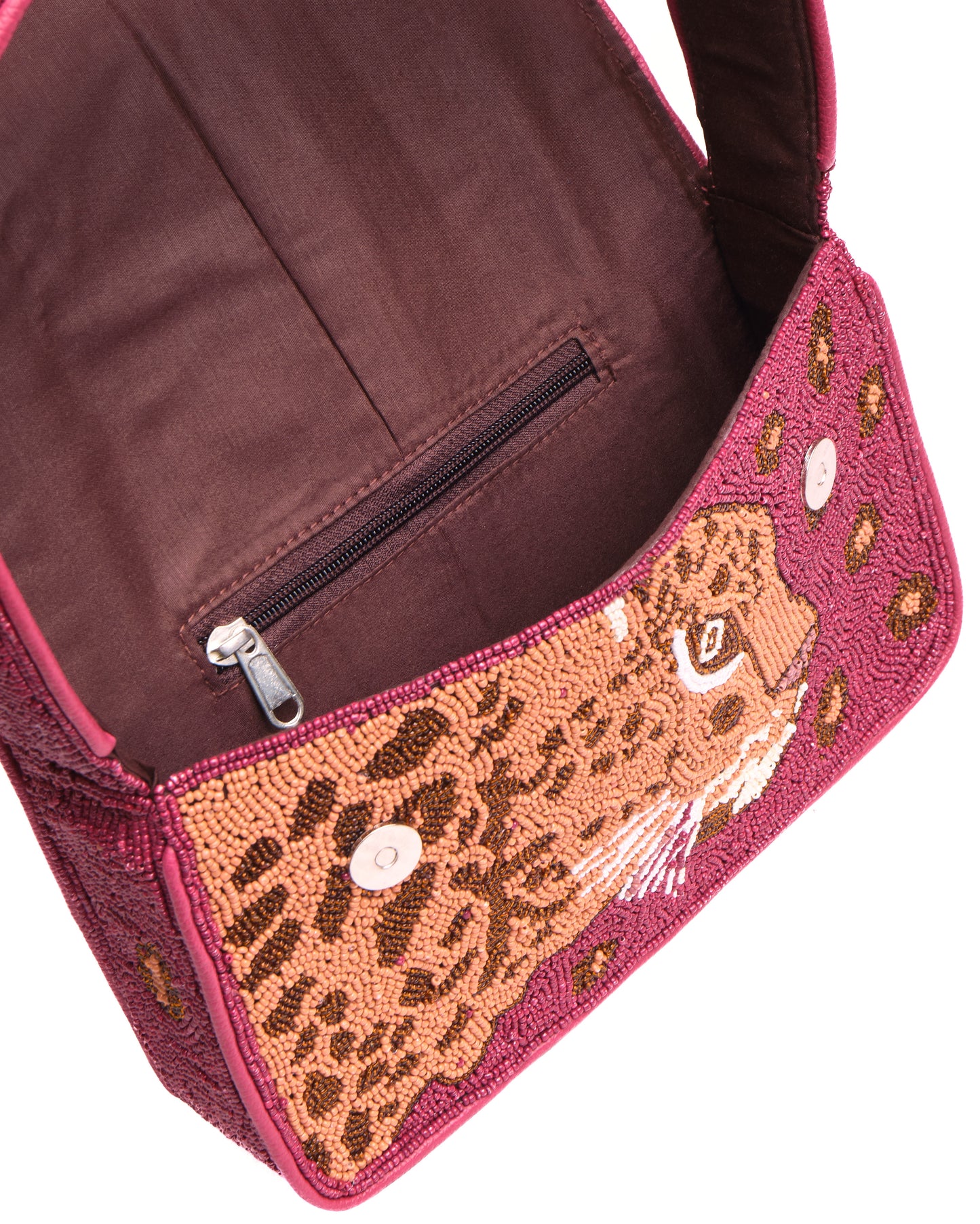 "Leopard" Baguette Beaded Bag