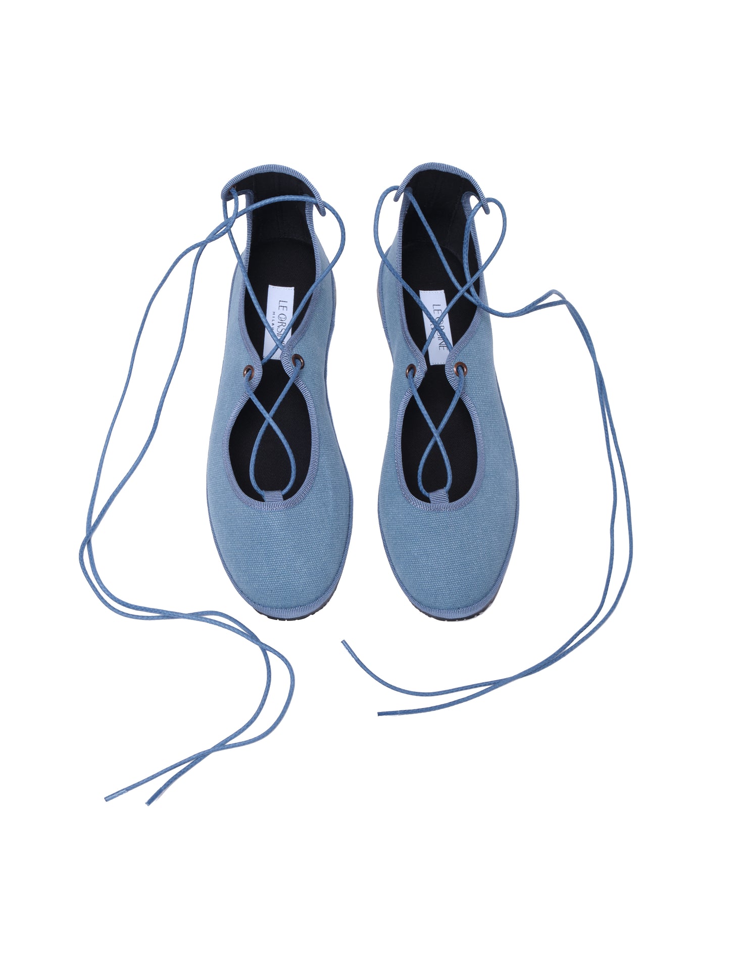 Friulana Ballerina “La Scala” – Handcrafted Canvas Lace Shoes BLUE