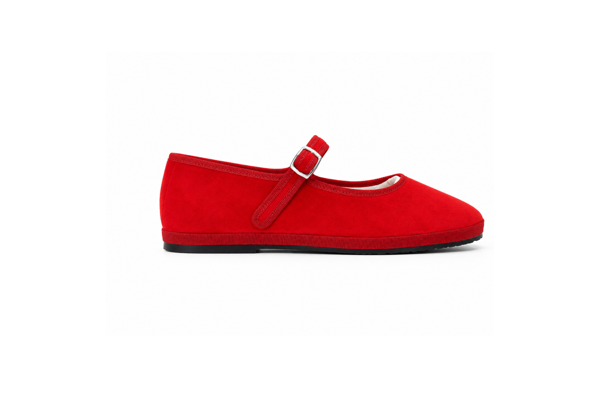 Mary Jane "Geranium" – Red Velvet Handcrafted Friulane by Le Orsine, Made in Friuli Italy