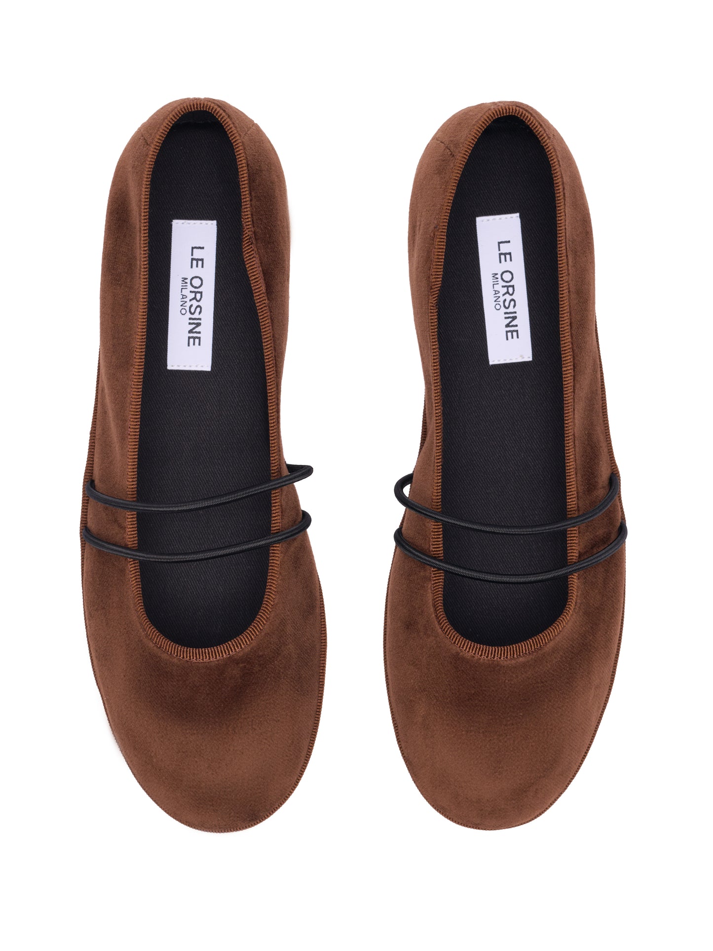 Ballerina “San Carlo” – Handcrafted Velvet Flat Shoes BROWN
