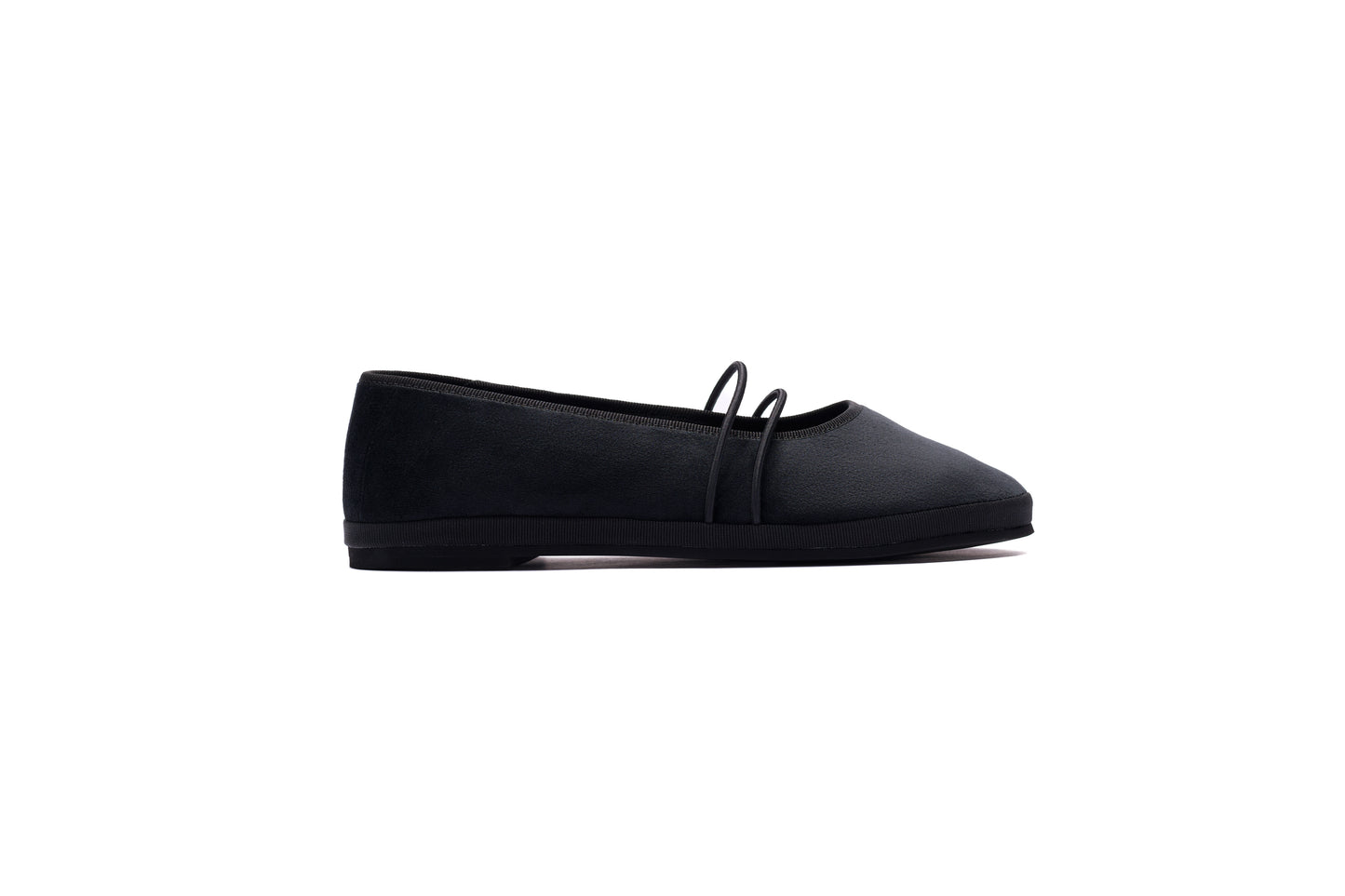 Ballerina “San Carlo” – Handcrafted Velvet Flat Shoes BLACK