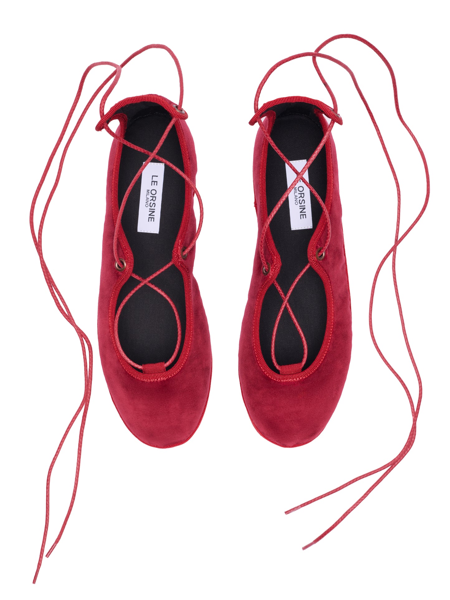 Ballerina “La Scala” – Handcrafted  Velvet Lace Shoes RED