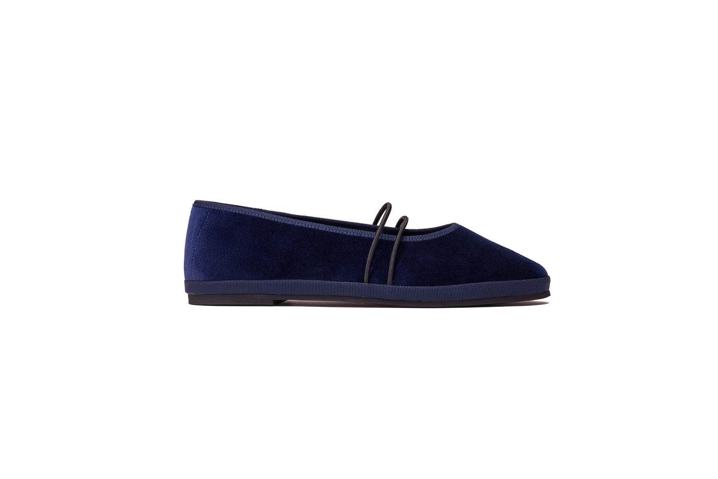 Ballerina “San Carlo” – Handcrafted Velvet Flat Shoes NAVY