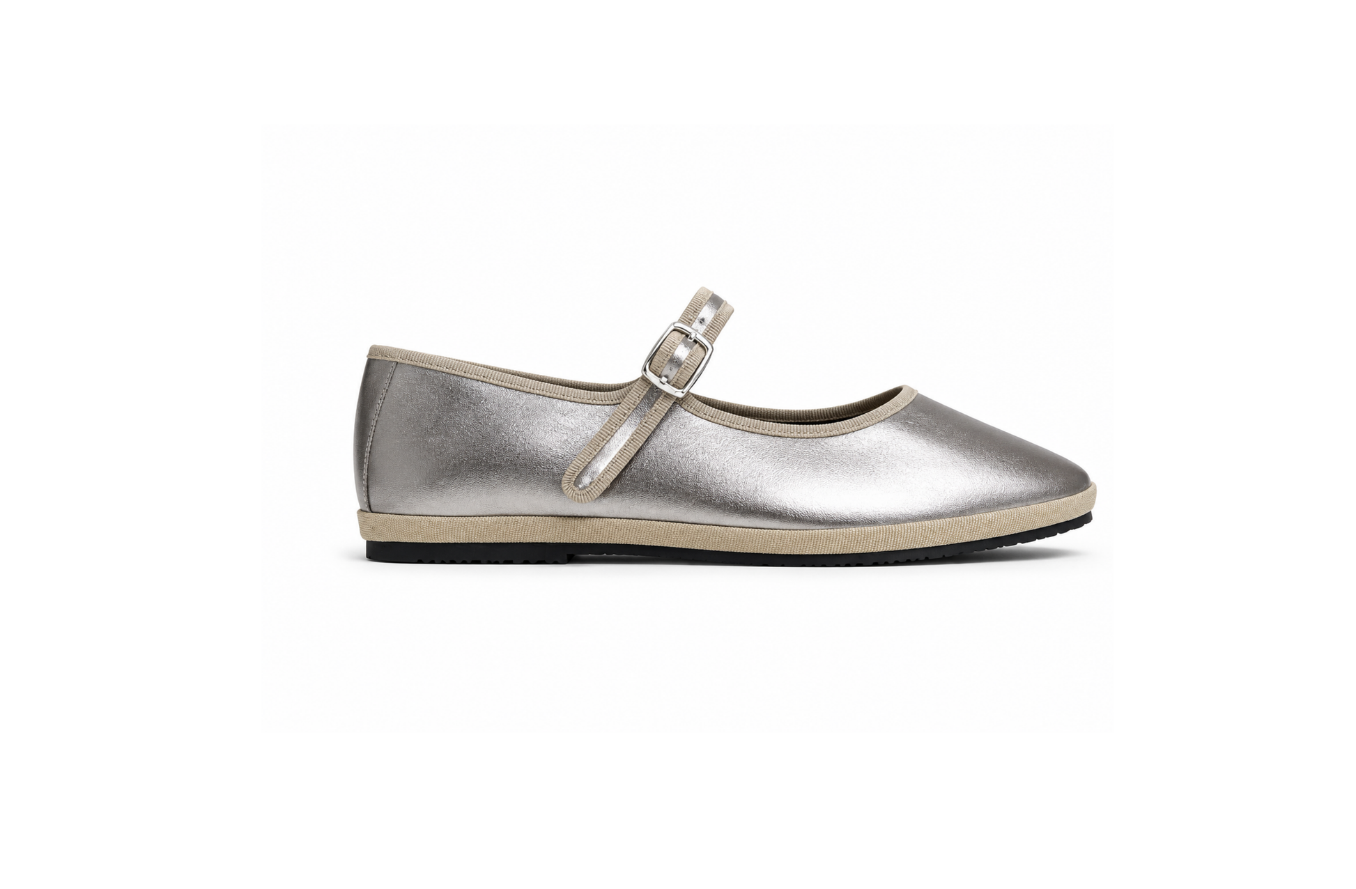 Mary Jane "Matteotti" – Champagne Platinum Alcantara Friulane by Le Orsine, Handcrafted in Italy
