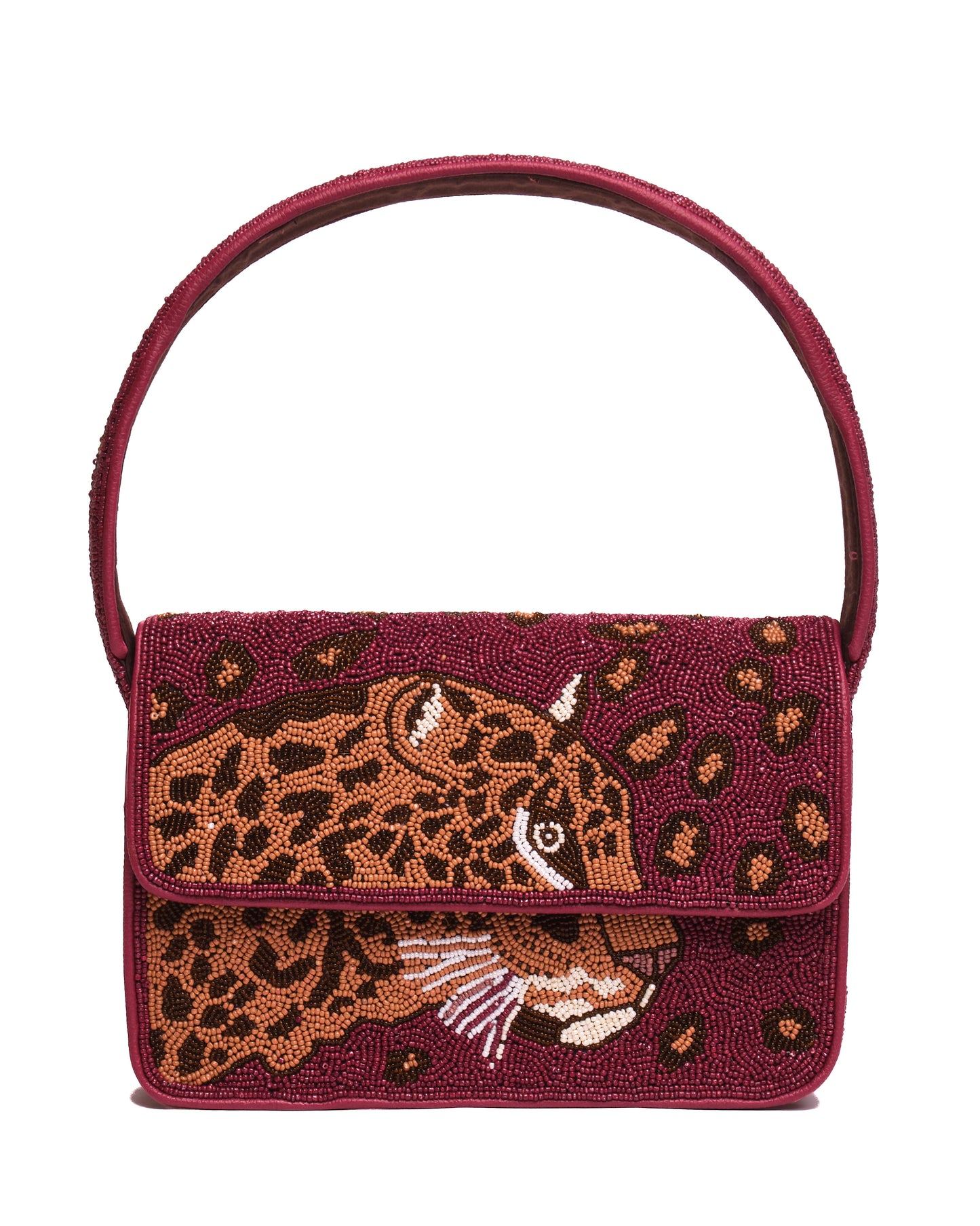 "Leopard" Baguette Beaded Bag