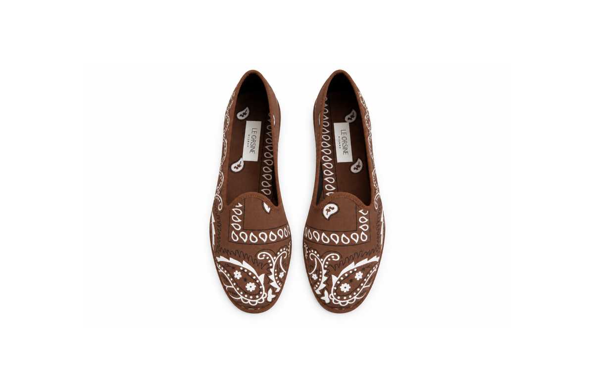 Friulana "Bandana" en Marrón – Zapatos Artesanales con Estampado Bandana