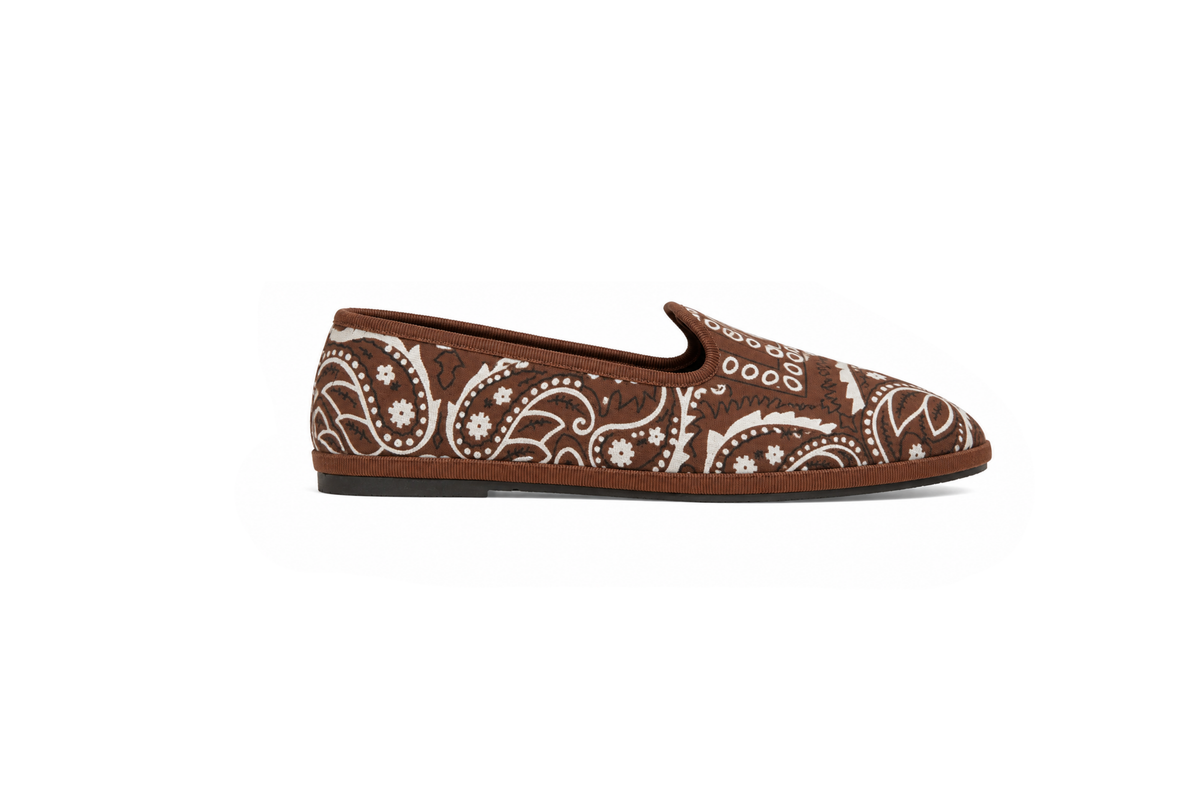 Friulana "Bandana" en Marrón – Zapatos Artesanales con Estampado Bandana