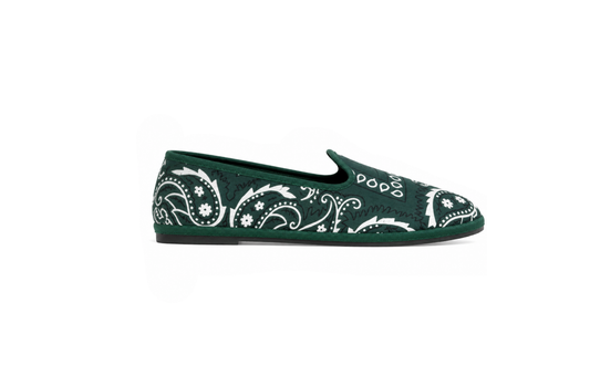 Friulana "Bandana" in Green – Handcrafted Bandana-Print Shoes
