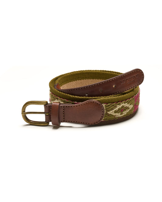 Vegan belt, embroidered, made in Italy