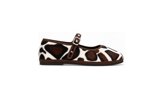Mary Jane "Giraffe" – Giraffe-Print Handcrafted Friulane by Le Orsine, Made in Friuli Italy