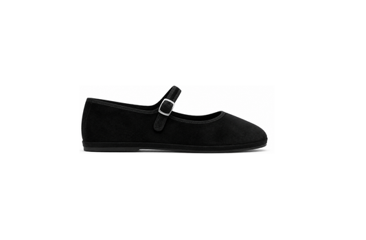 Mary Jane "Abyss" – Black Velvet Handcrafted Friulane by Le Orsine, Made in Friuli Italy