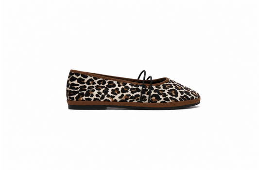 Ballerina “San Carlo” – Handcrafted Velvet Flat Shoes LEOPARD
